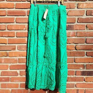 Boho Maxi Eyelet Skirt NWT